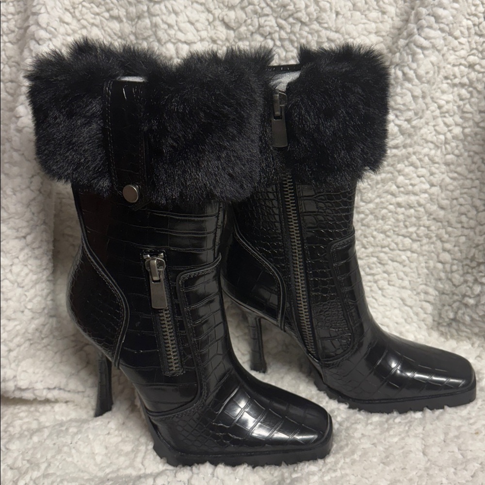 DOS NWOB CALL THE SHOTS HEELED BOOTS - BLACK